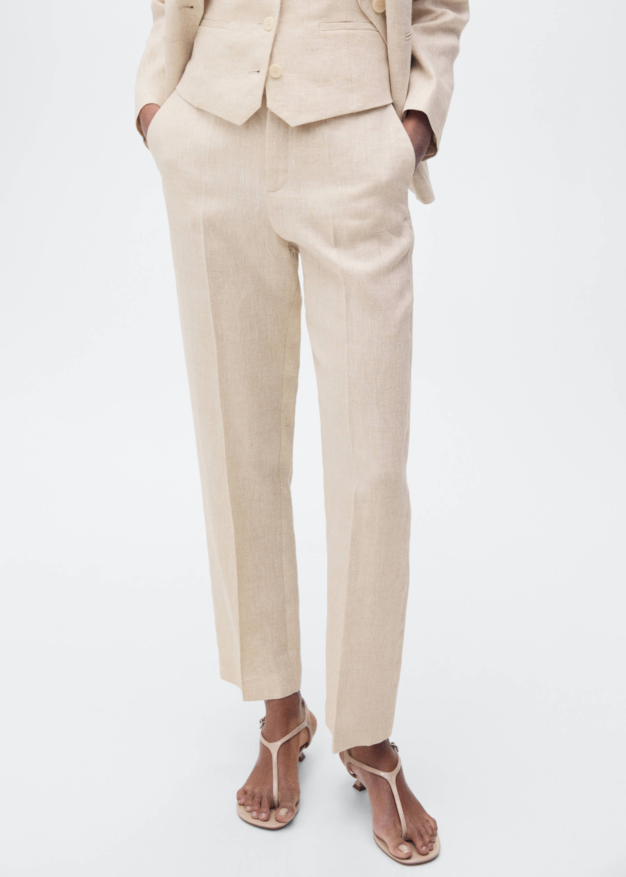 Pantalon de costume lin - Plan moyen