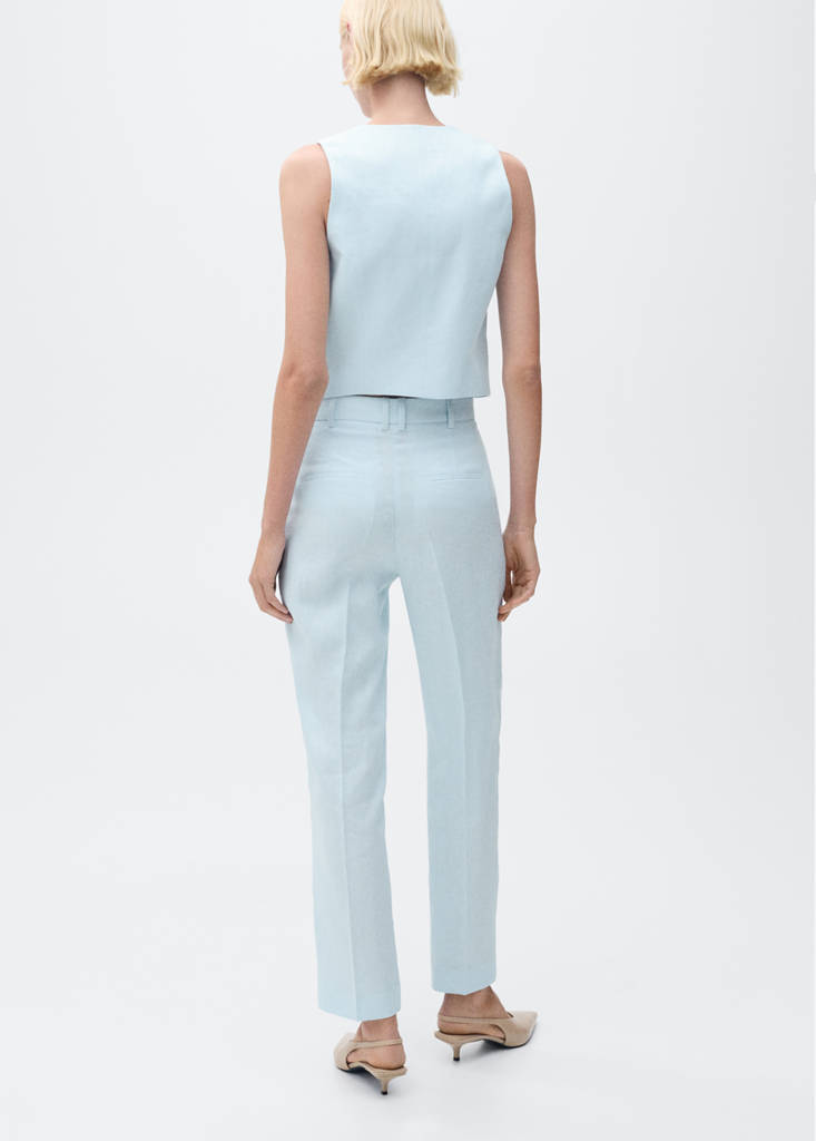 Linen suit trousers — Sky Blue