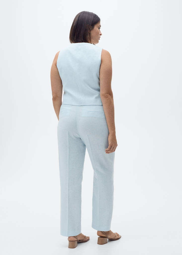 Linen suit trousers — Sky Blue