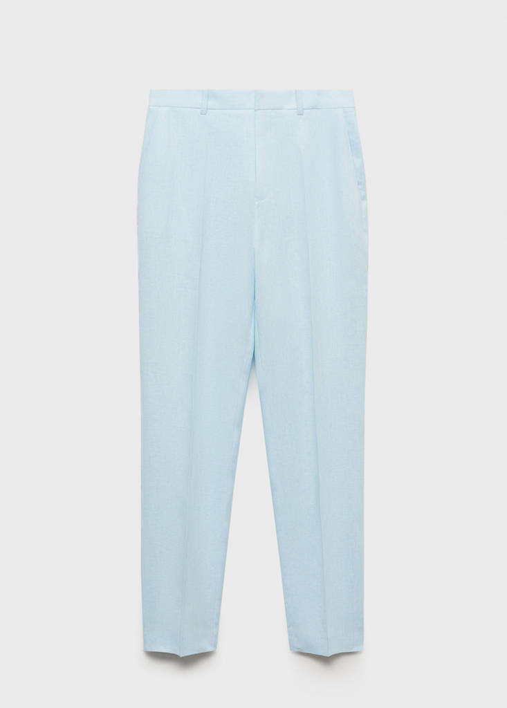 Linen suit trousers — Sky Blue