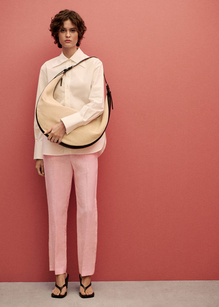 Linen suit trousers — Light Pink