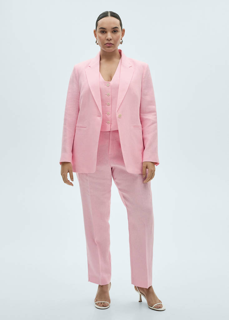 Linen suit trousers — Light Pink