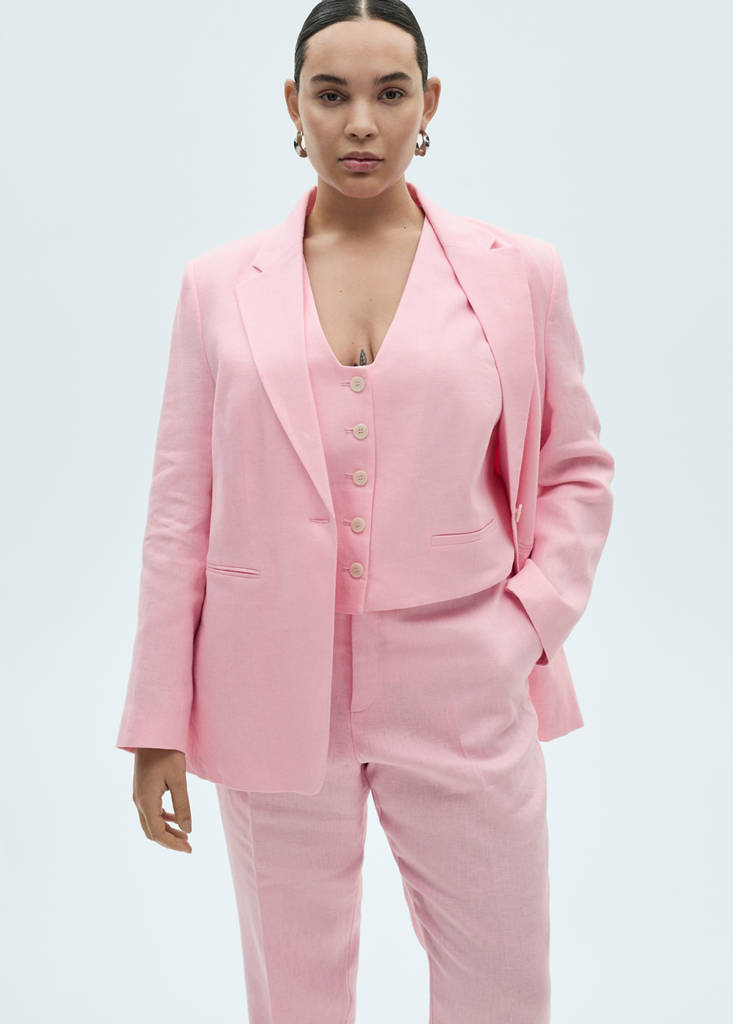Linen suit trousers — Light Pink