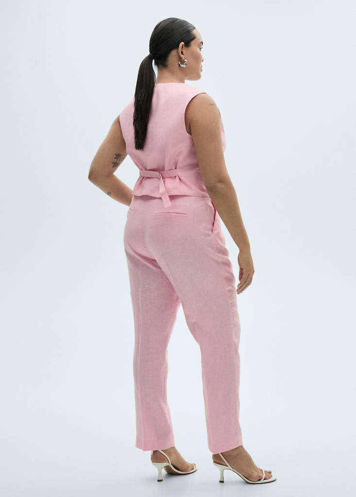 Linen suit trousers — Light Pink