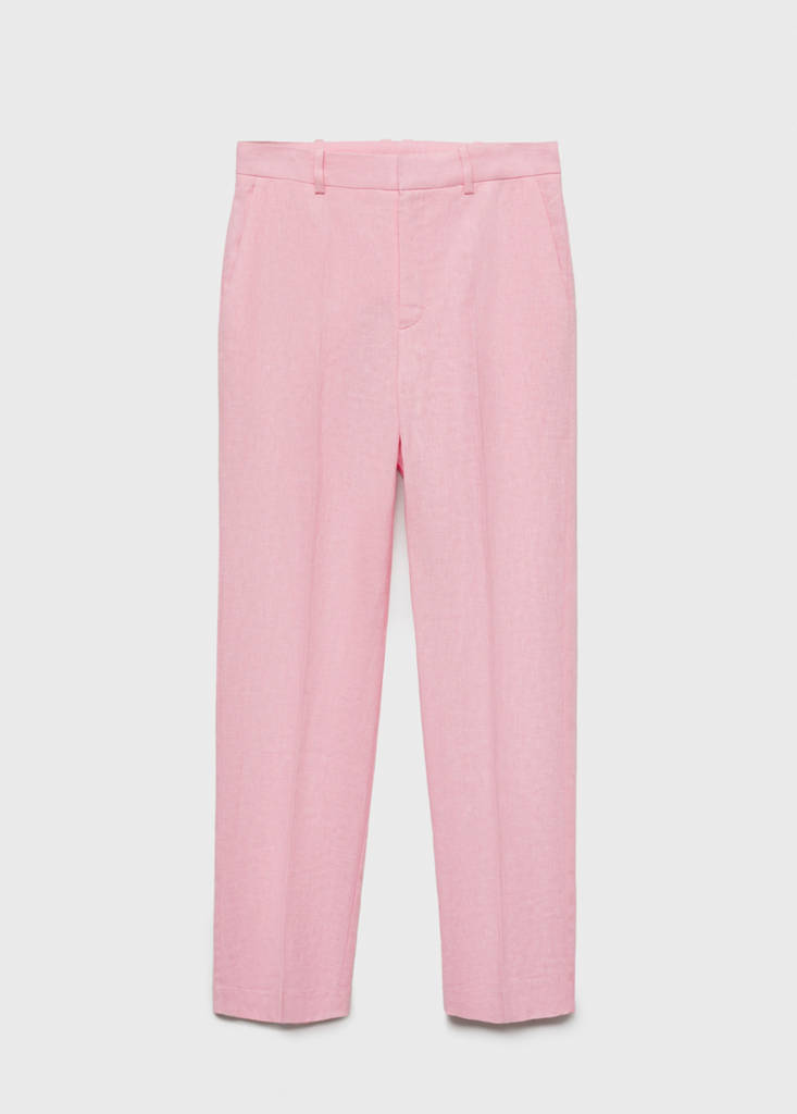 Linen suit trousers — Light Pink
