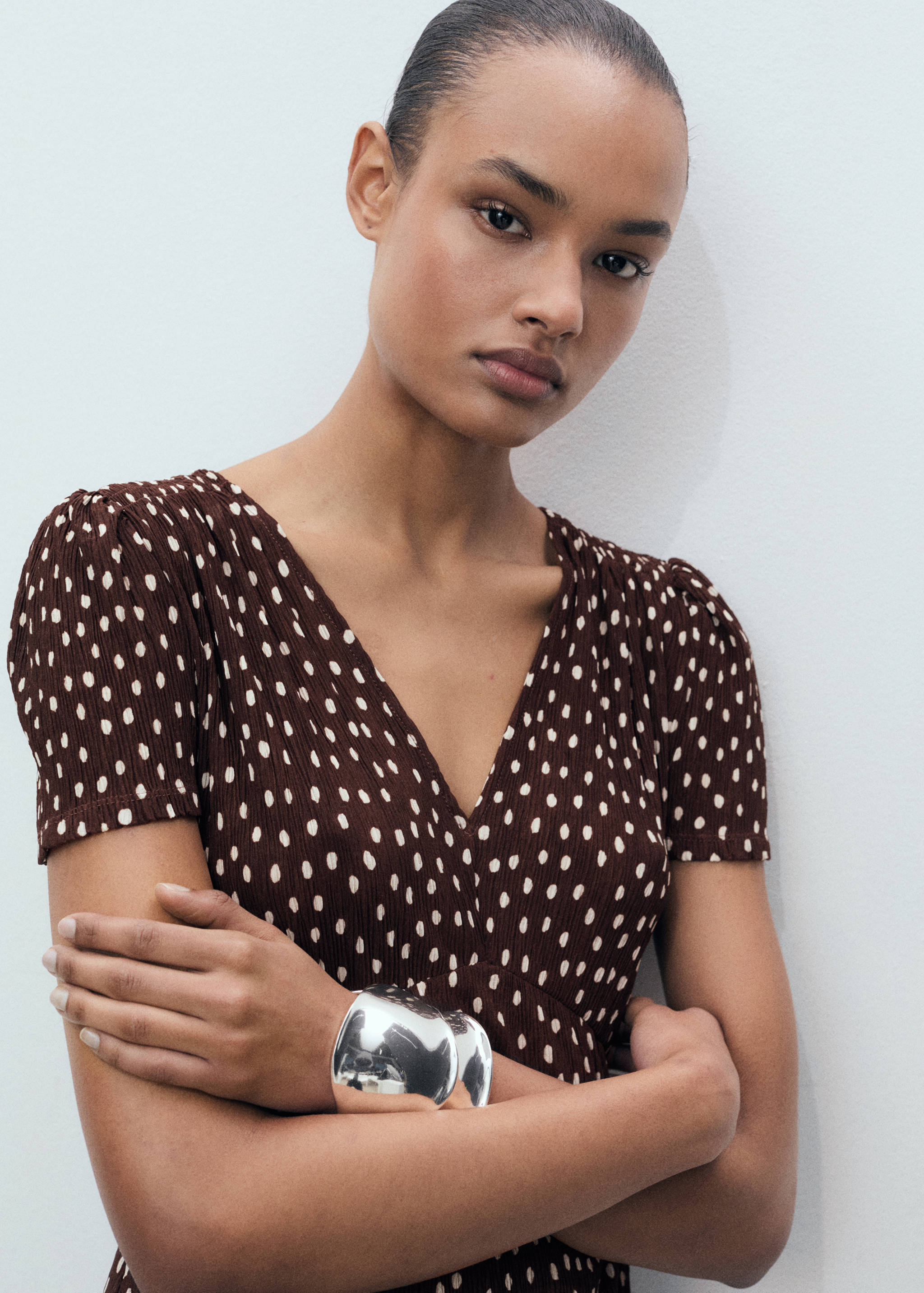 Vestido midi estampado - Pormenor do artigo 1