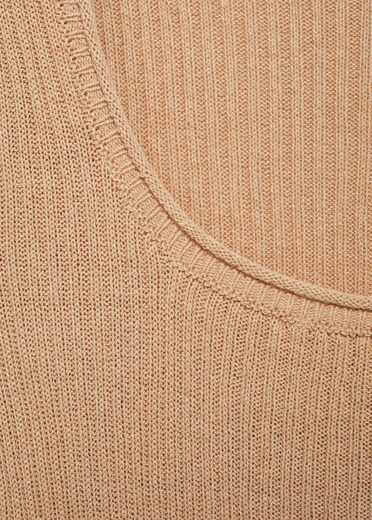 Linen-blend knitted sweater — Medium Brown