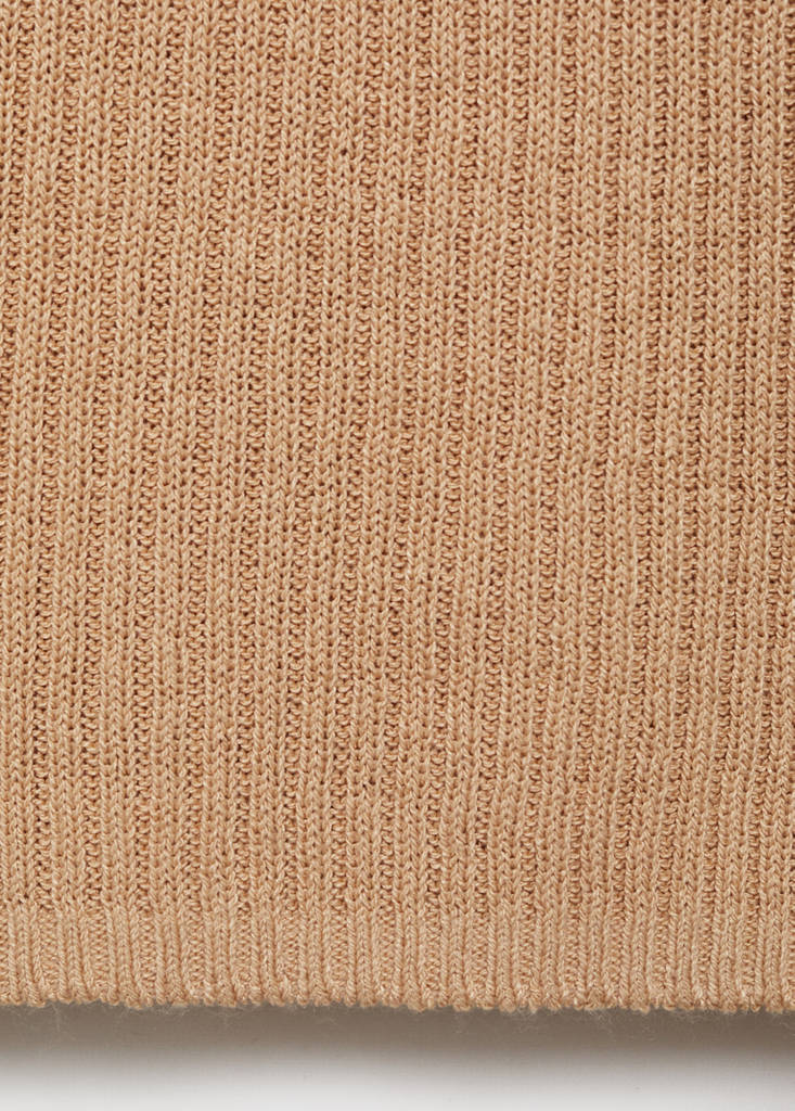 Linen-blend knitted sweater — Medium Brown