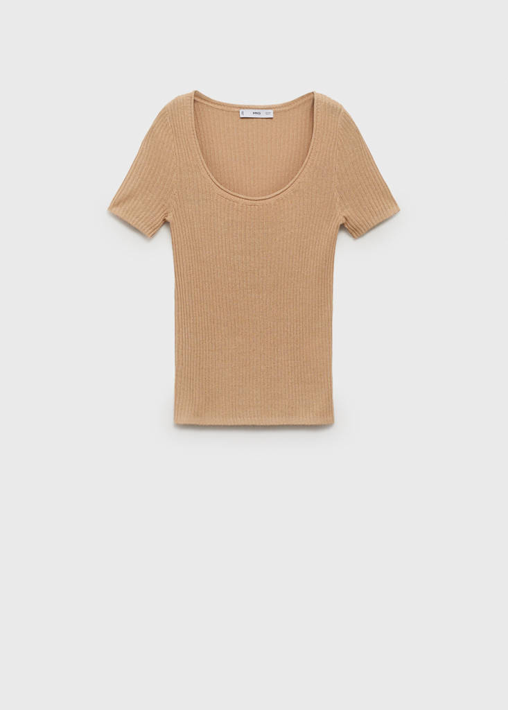 Linen-blend knitted sweater — Medium Brown