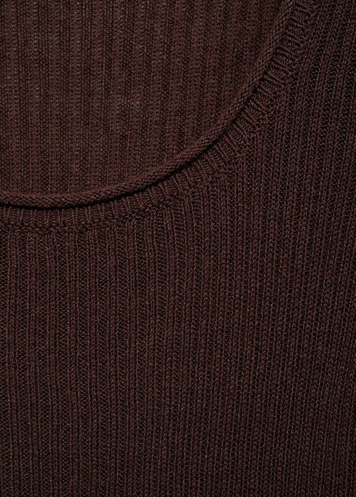 Linen-blend knitted sweater — Chocolate