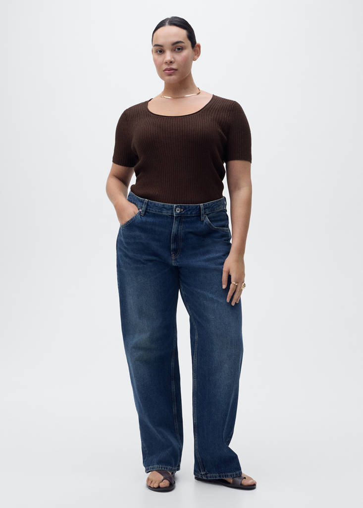 Linen-blend knitted sweater — Chocolate