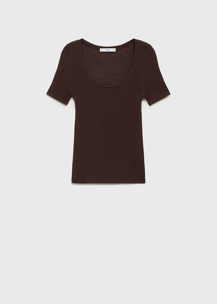 Linen-blend knitted sweater — Chocolate