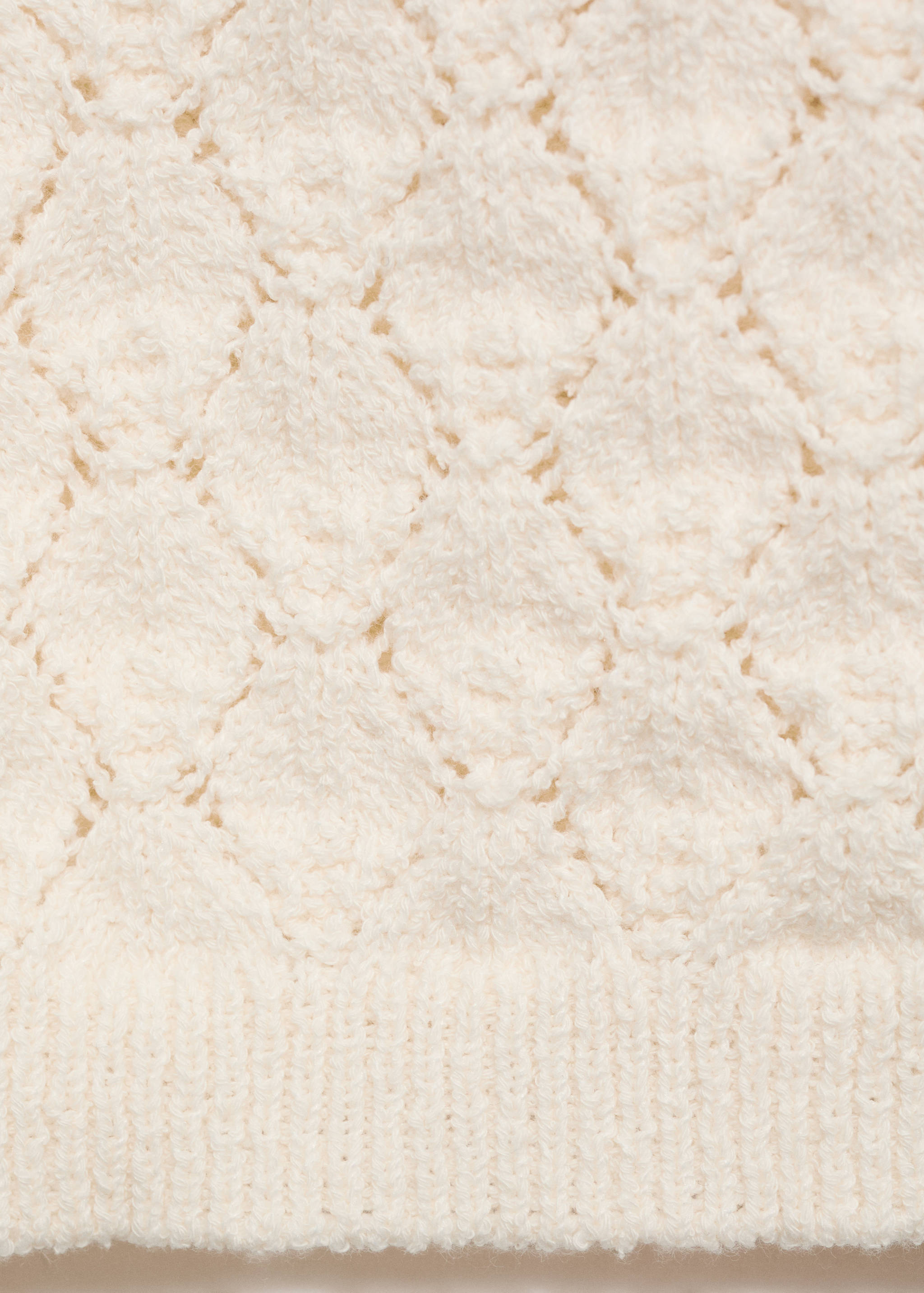 Short-sleeved openwork knitted cardigan - Details of the article 0