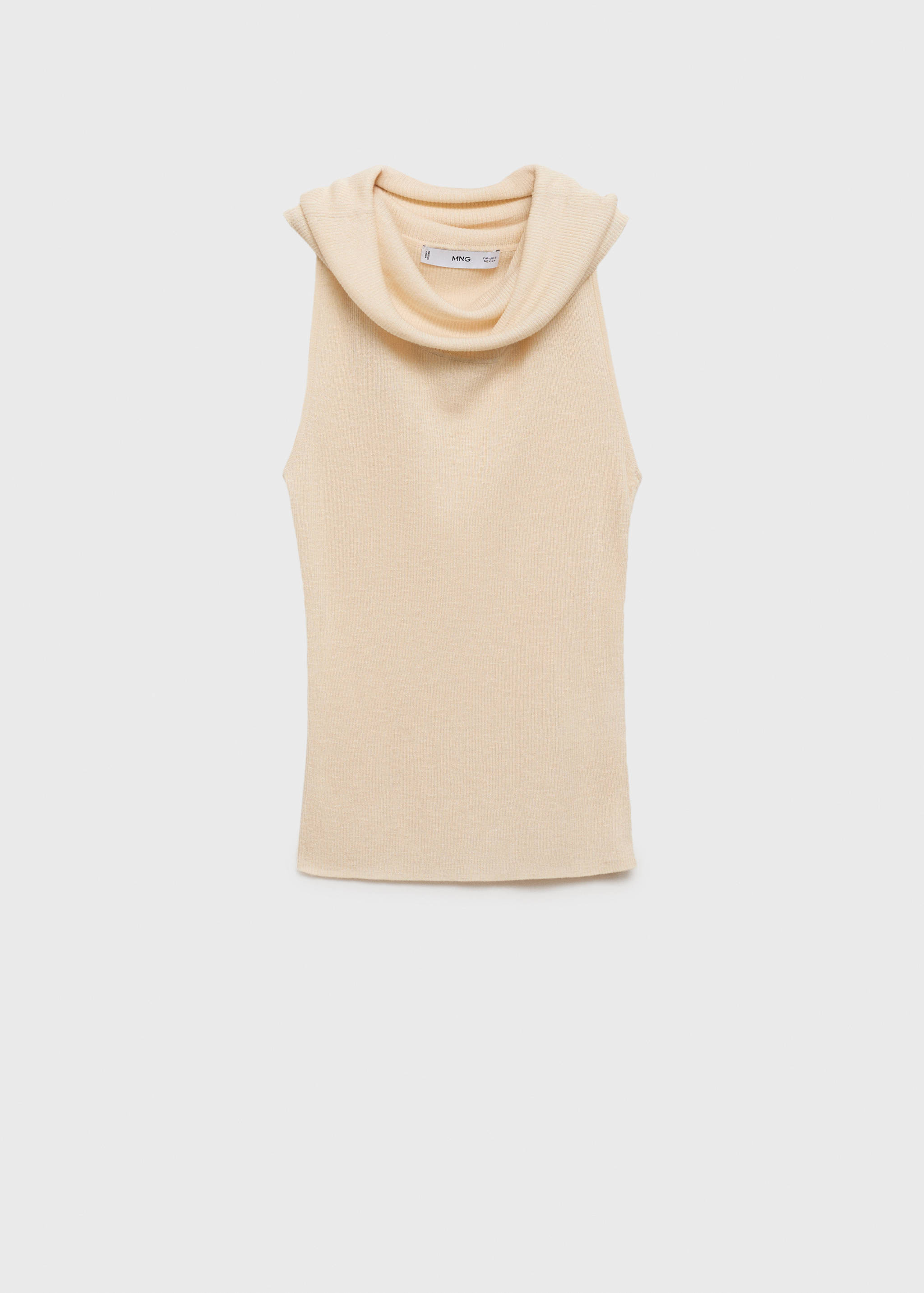 Knitted top with draped neck - Article without model