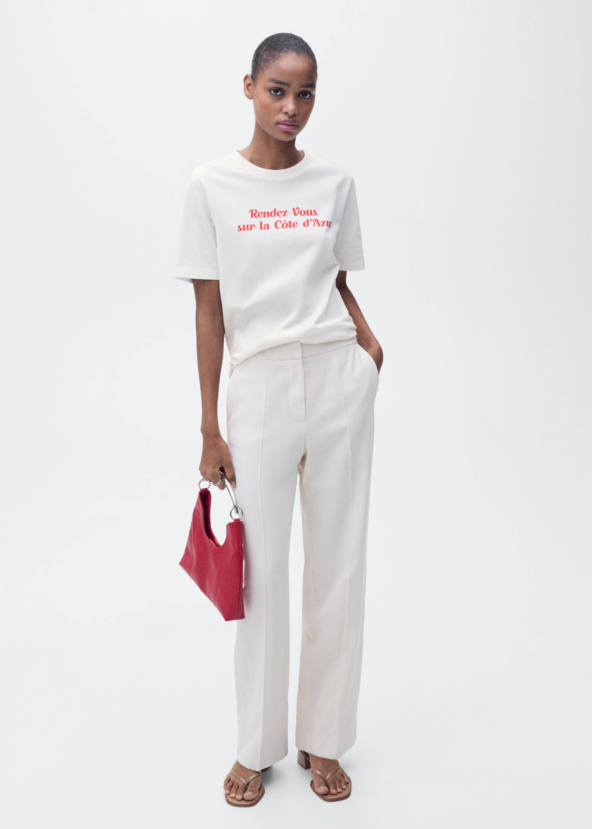 Kortärmad tryckt t-shirt - Allmän bild