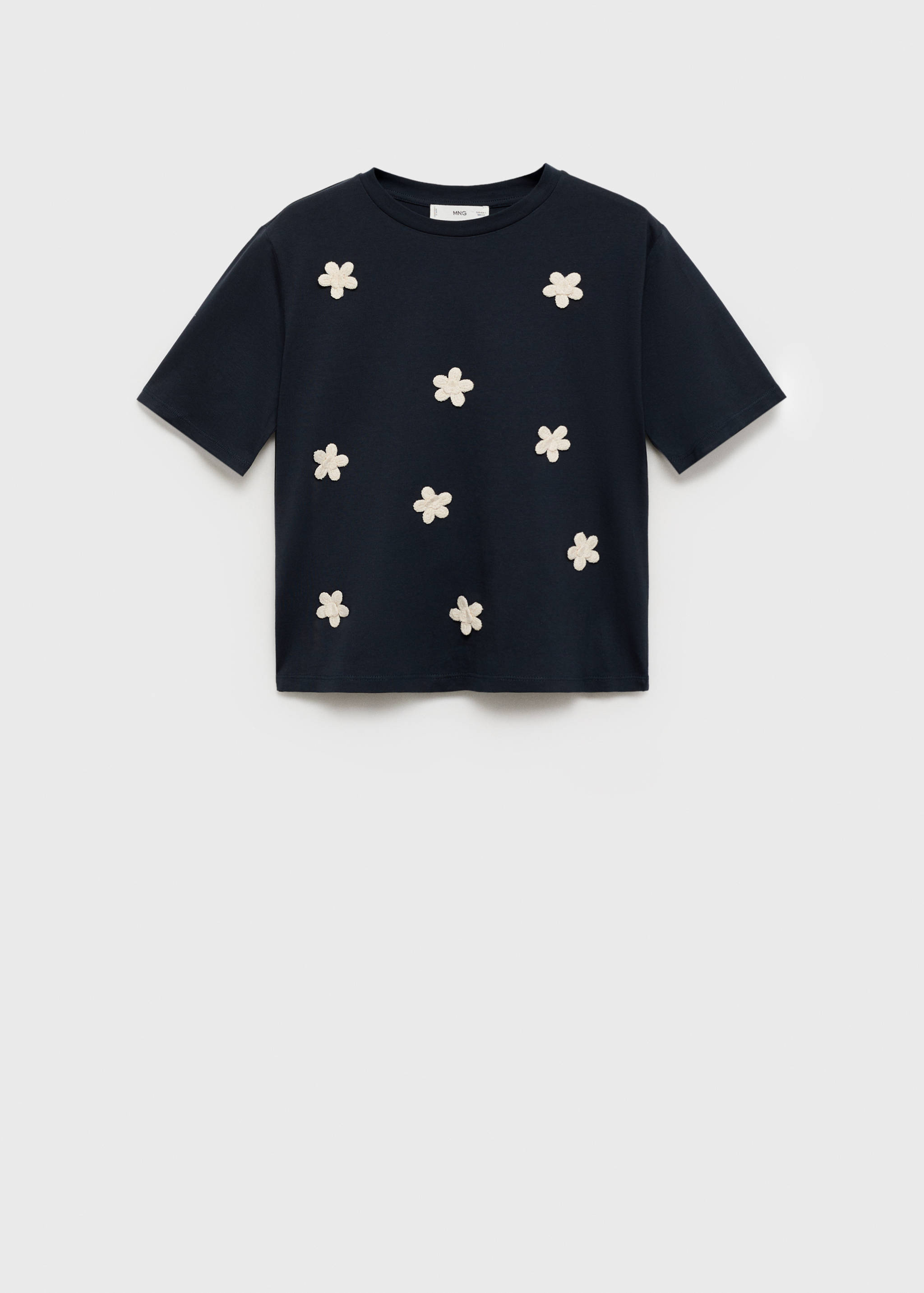 Short-sleeved t-shirt with flower appliqué - Article without model