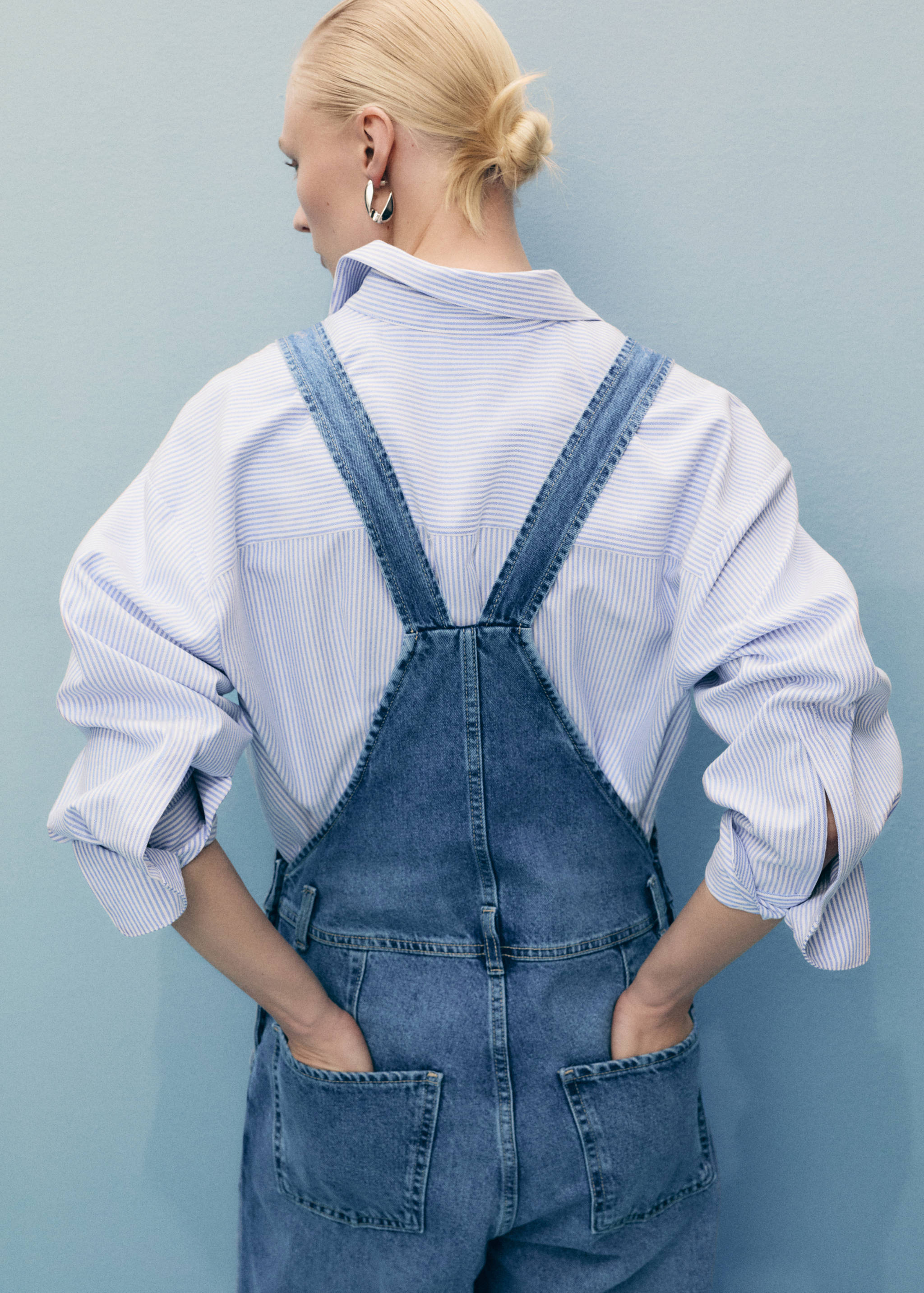Straight denim dungarees - Details of the article 6