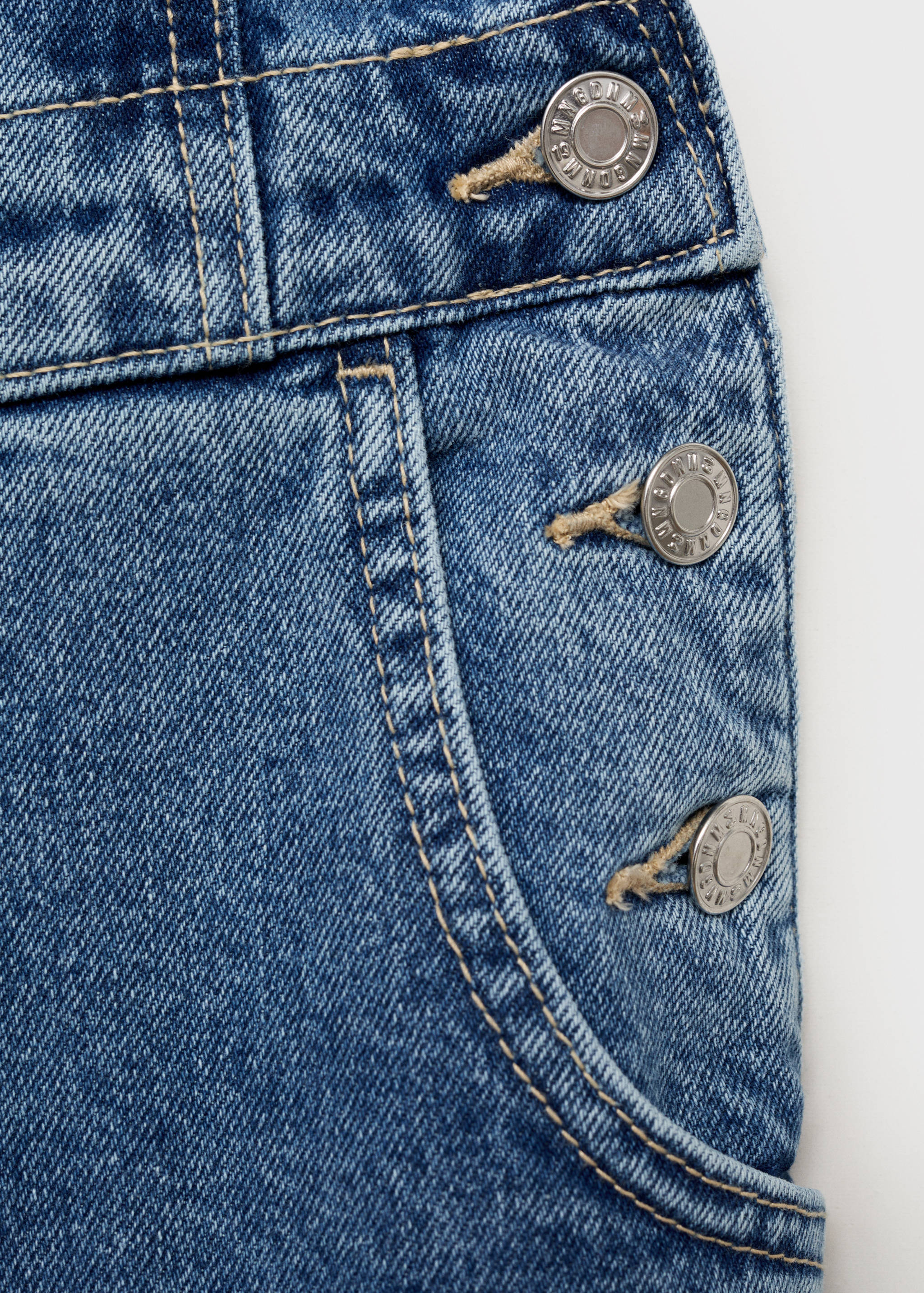 Straight denim dungarees - Details of the article 0