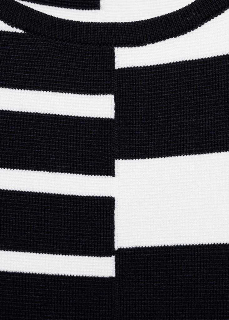 Knitted dress with combined stripes — Dark Navy