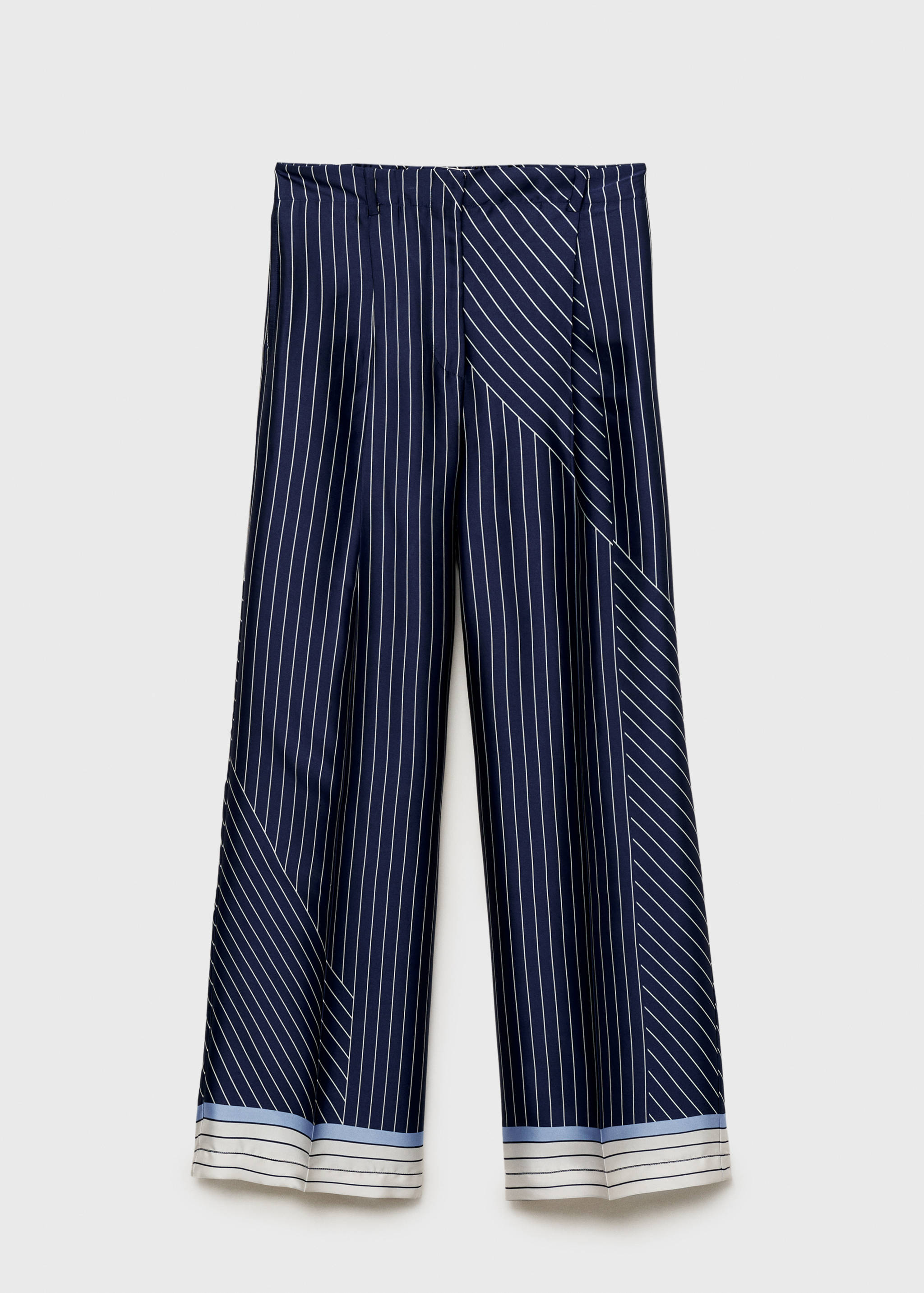 Satin pants with combined stripes - Article without model