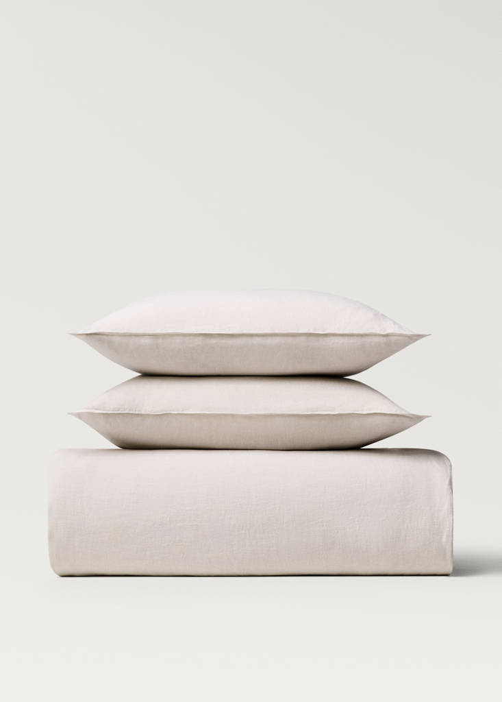 Washed linen duvet cover for 90 cm bed — Beige