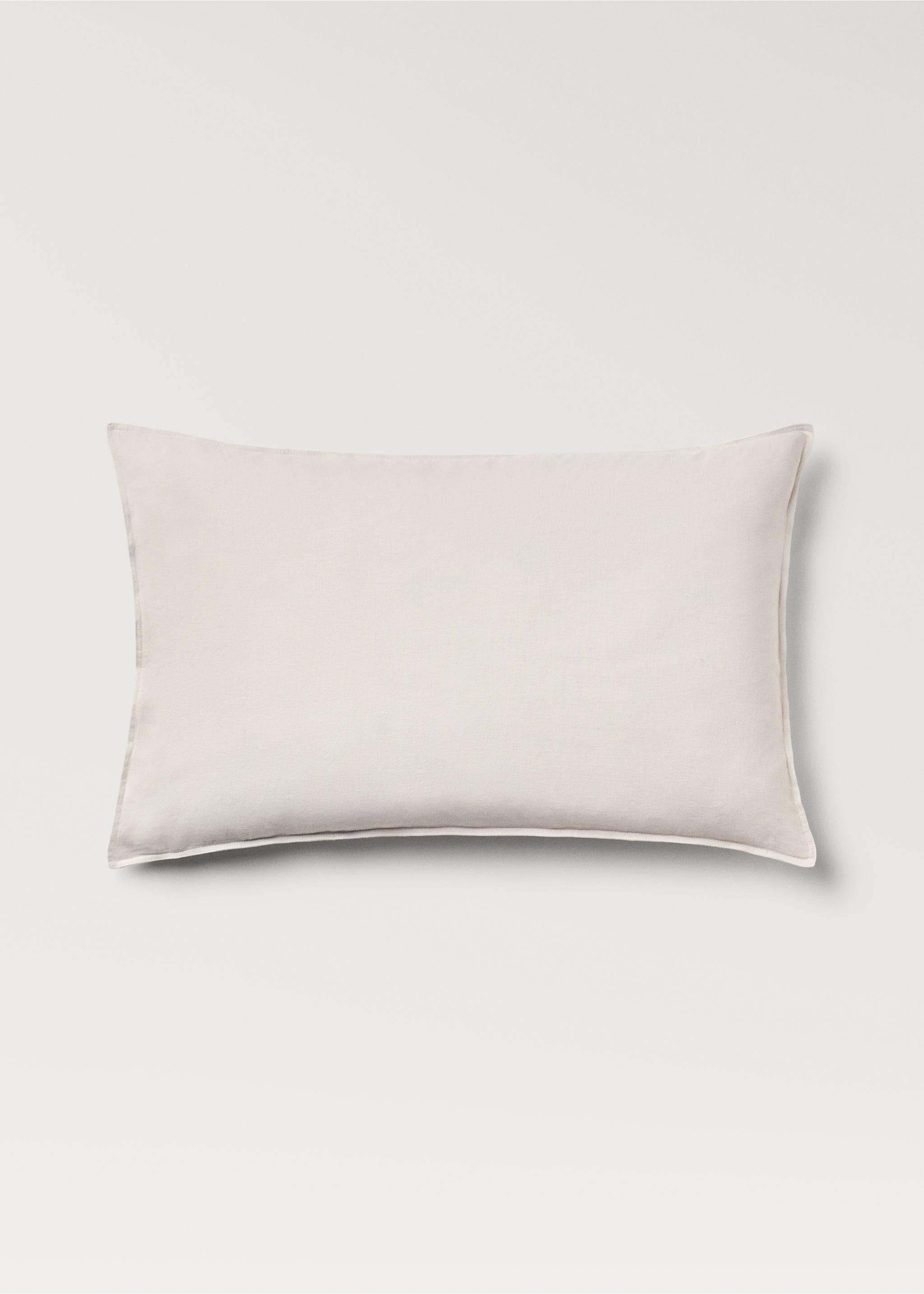 Dos fundas almohadas lino lavado 50x75 cm - Artículo sin modelo, Beige. Ref: 87087196-00.