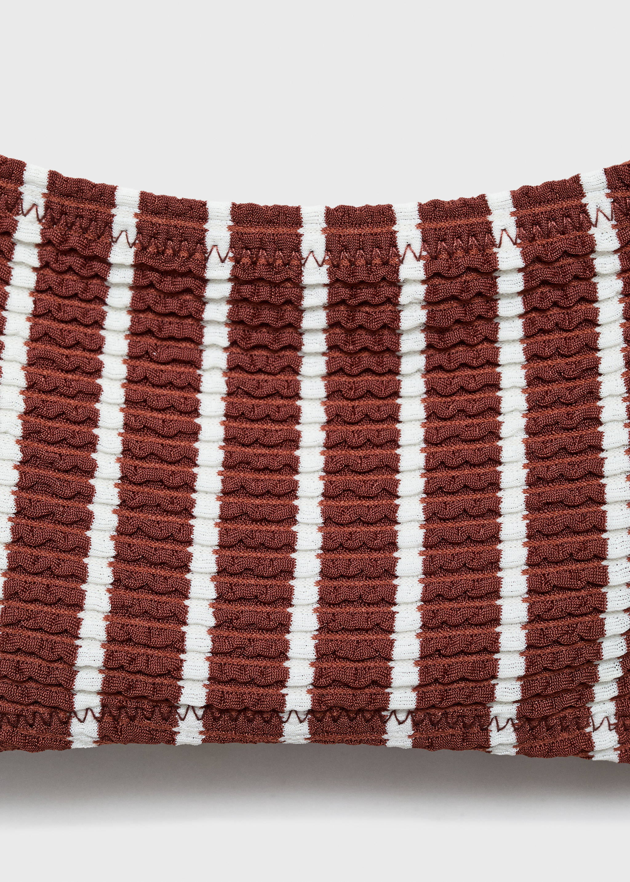 Striped ribbed bikini top - Details of the article 0