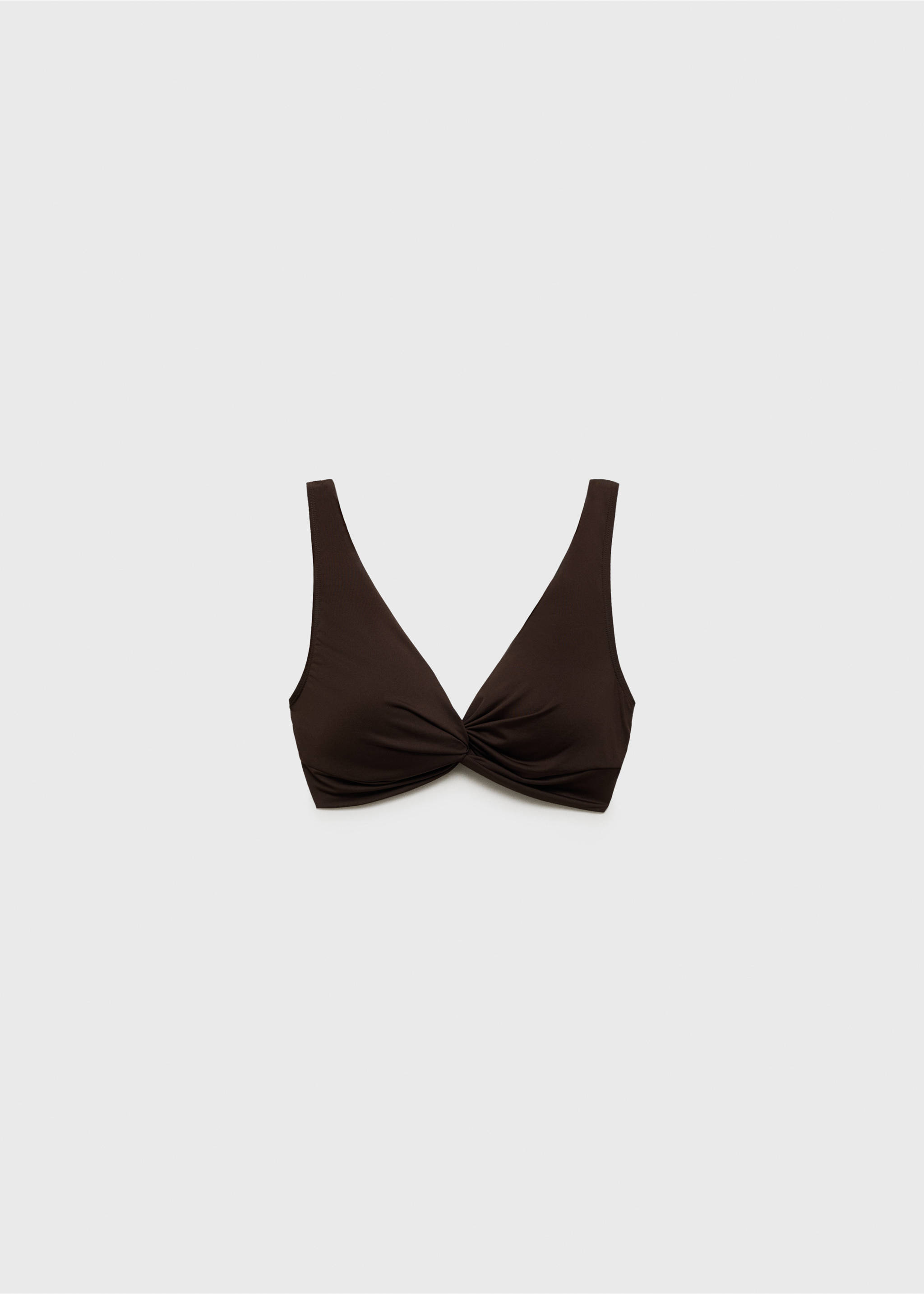 Haut bikini détail drapé - Article sans modèle, Chocolat. Ref: 87087675-00.