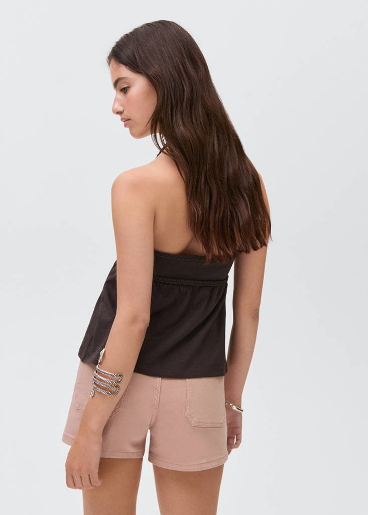 Studded denim shorts — Pastel Pink