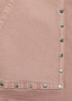 Studded denim shorts — Pastel Pink 6