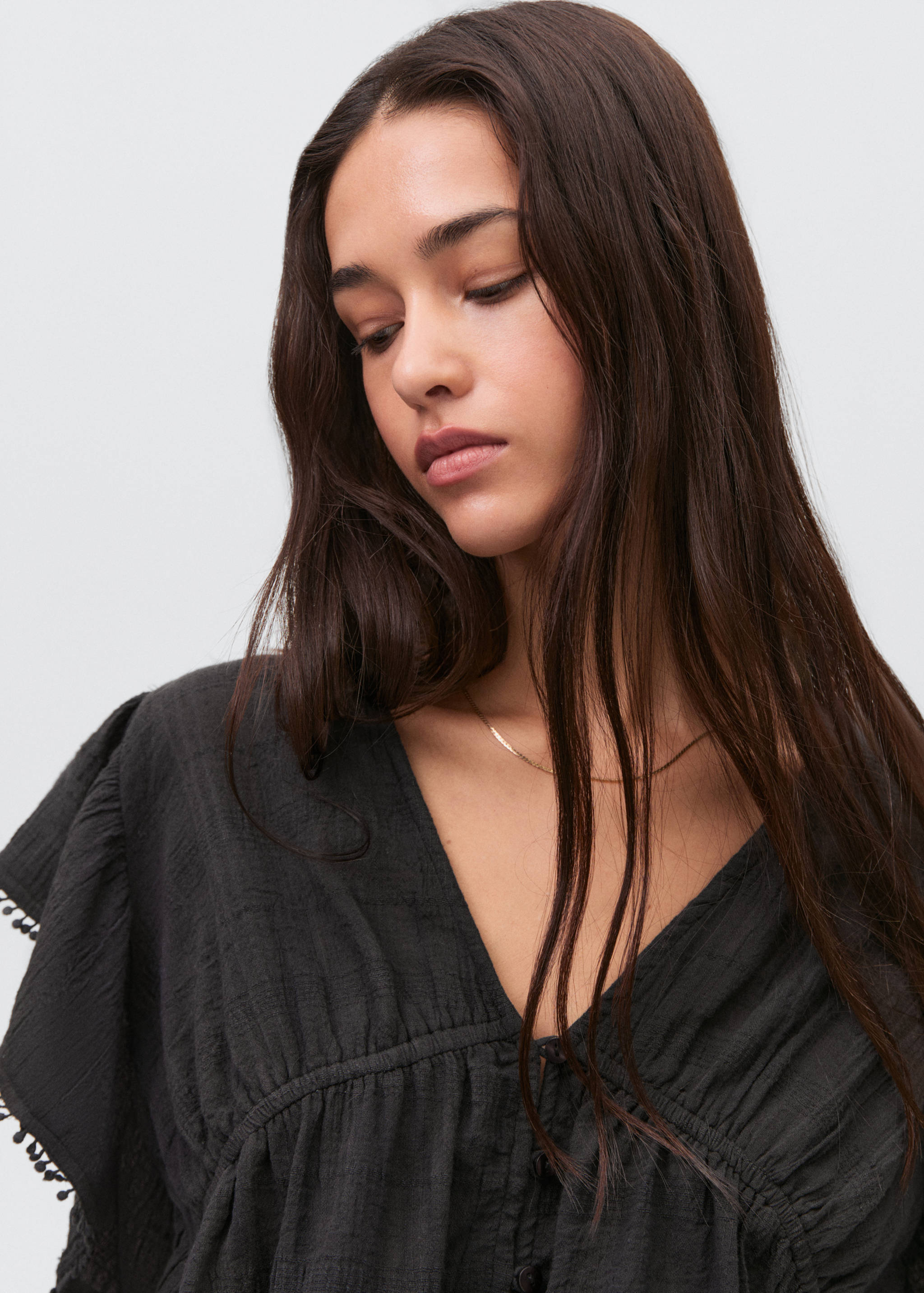 Ruffled crop blouse - Details of the article 1