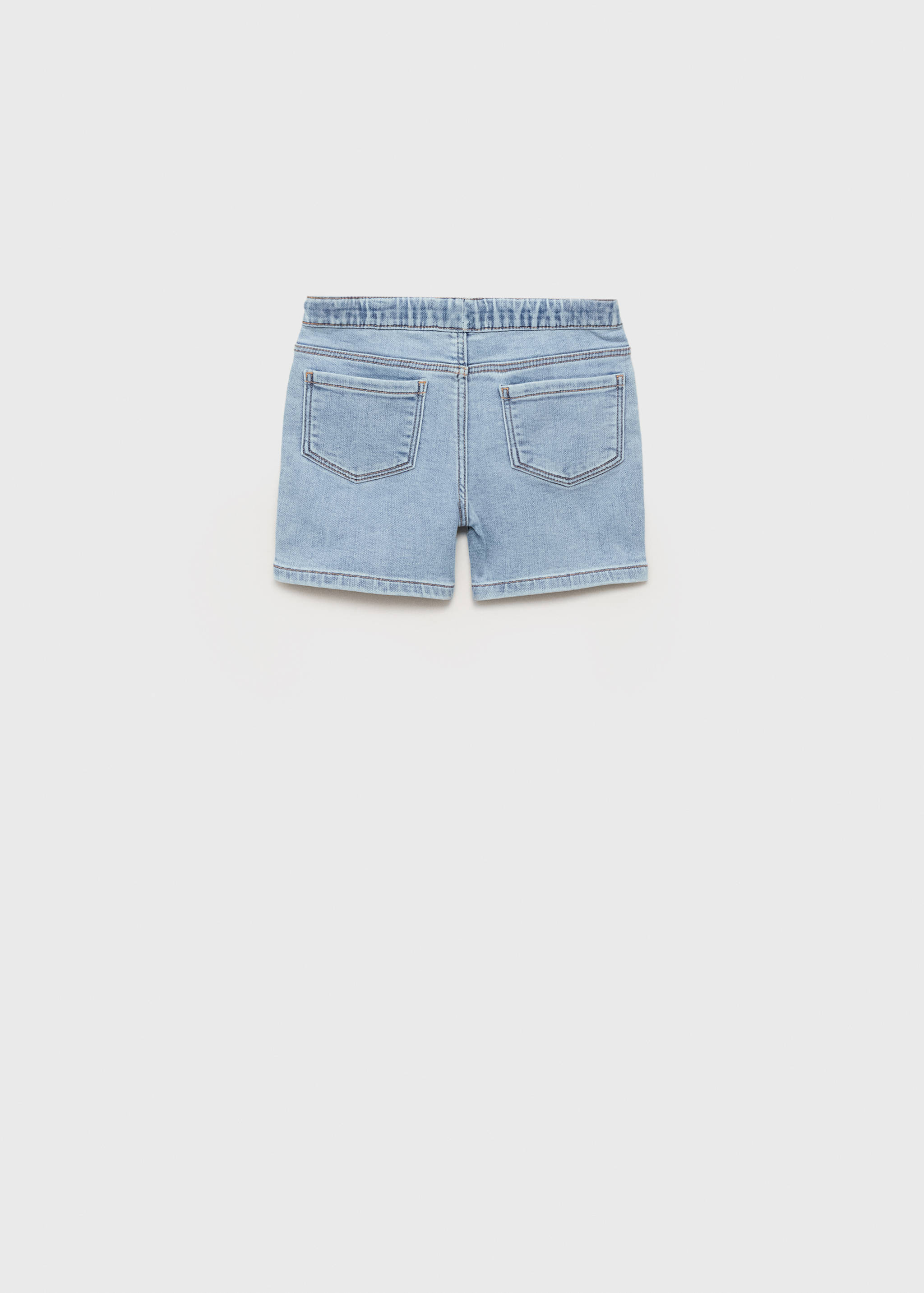 İp detaylı denim Bermuda şort - Ürünün arkası