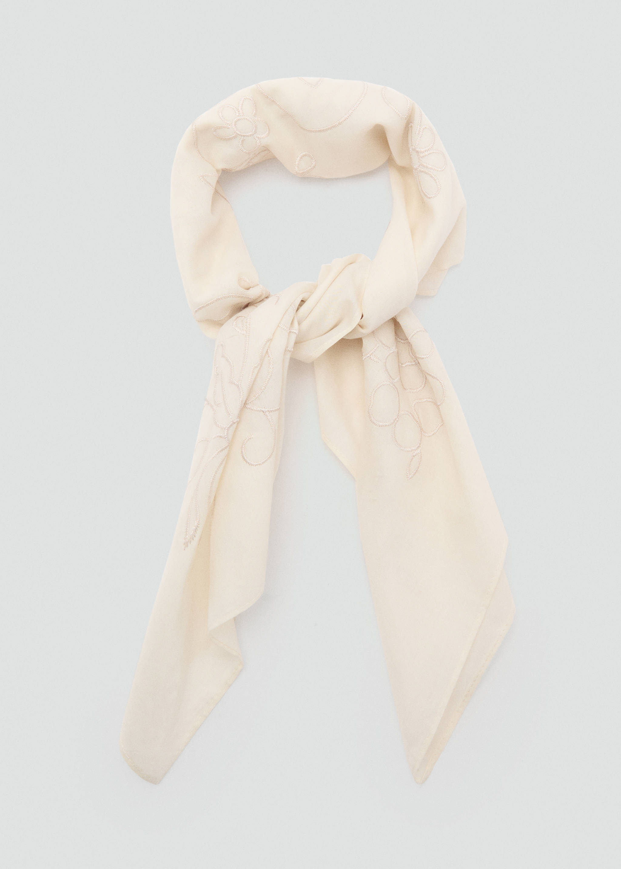 Halstuch aus Baumwolle mit Blumenstickerei - Detail des Artikels 1