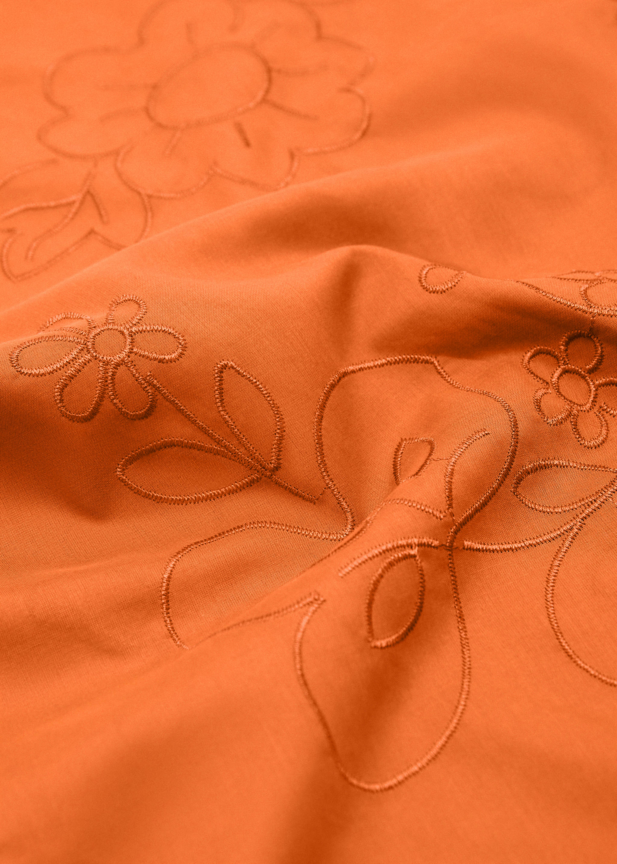 Halstuch aus Baumwolle mit Blumenstickerei - Mittlere Ansicht