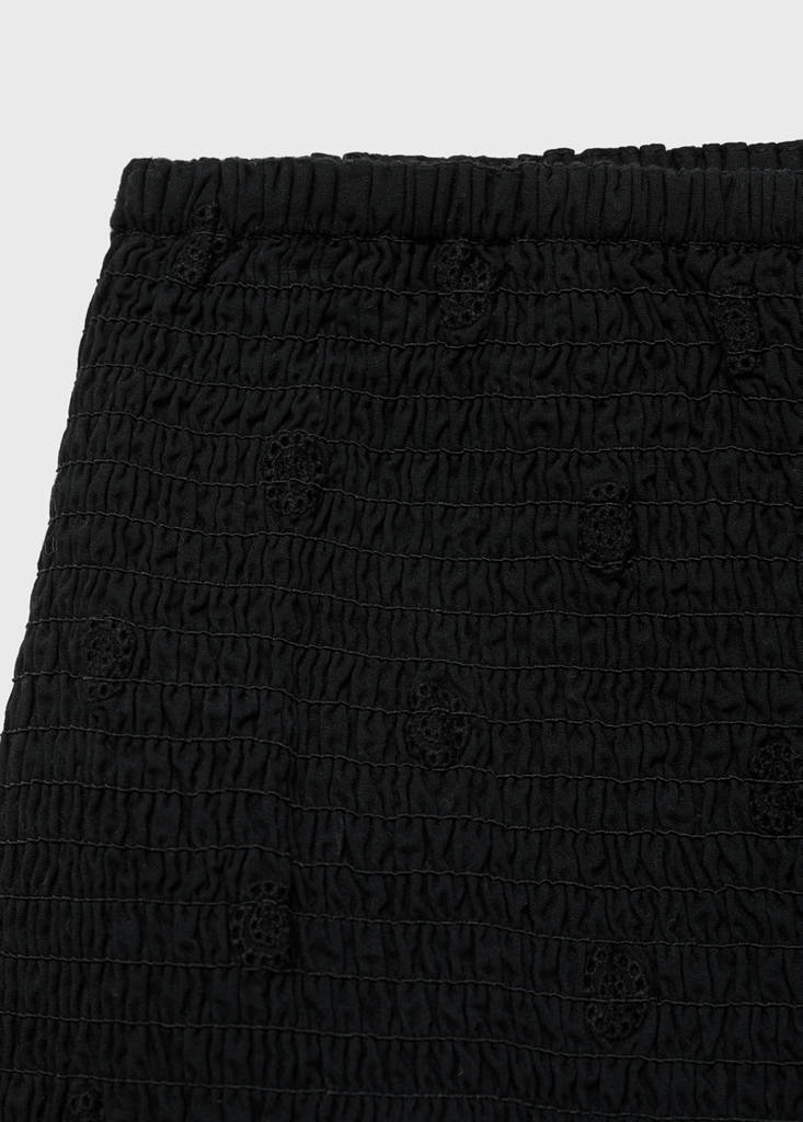 Ruffled gathered mini skirt — Black