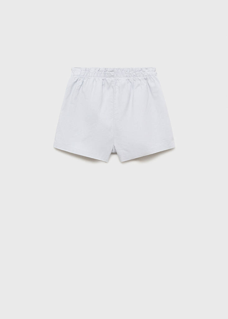 Linen shorts with belt — Sky Blue