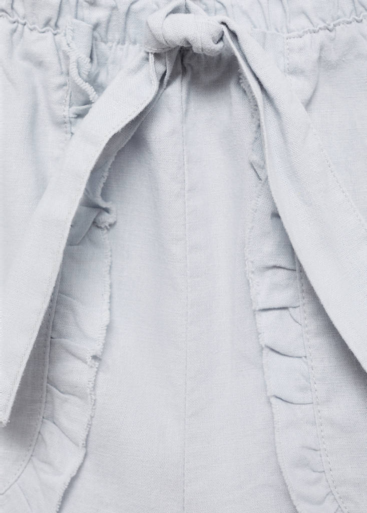 Linen shorts with belt — Sky Blue