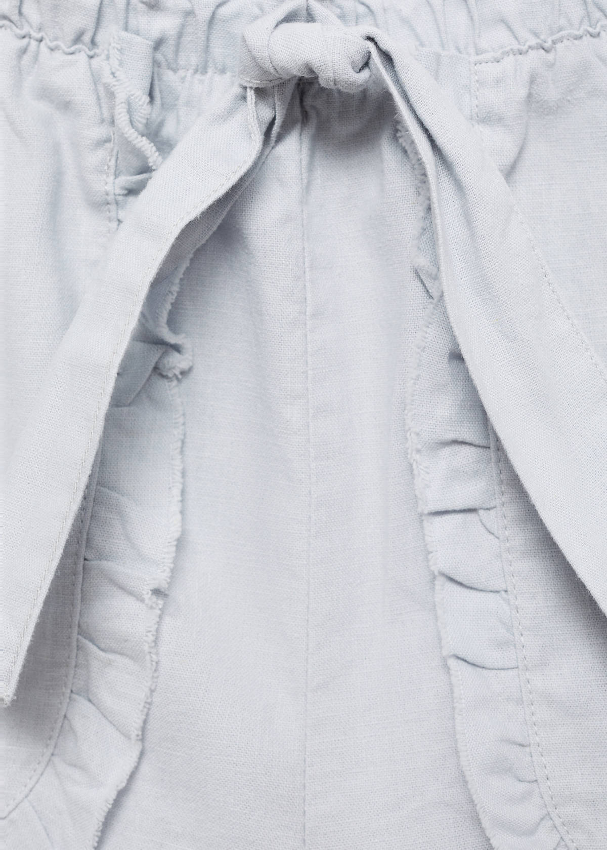 Linen shorts with belt — Sky Blue
