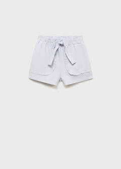 Linen shorts with belt — Sky Blue 3