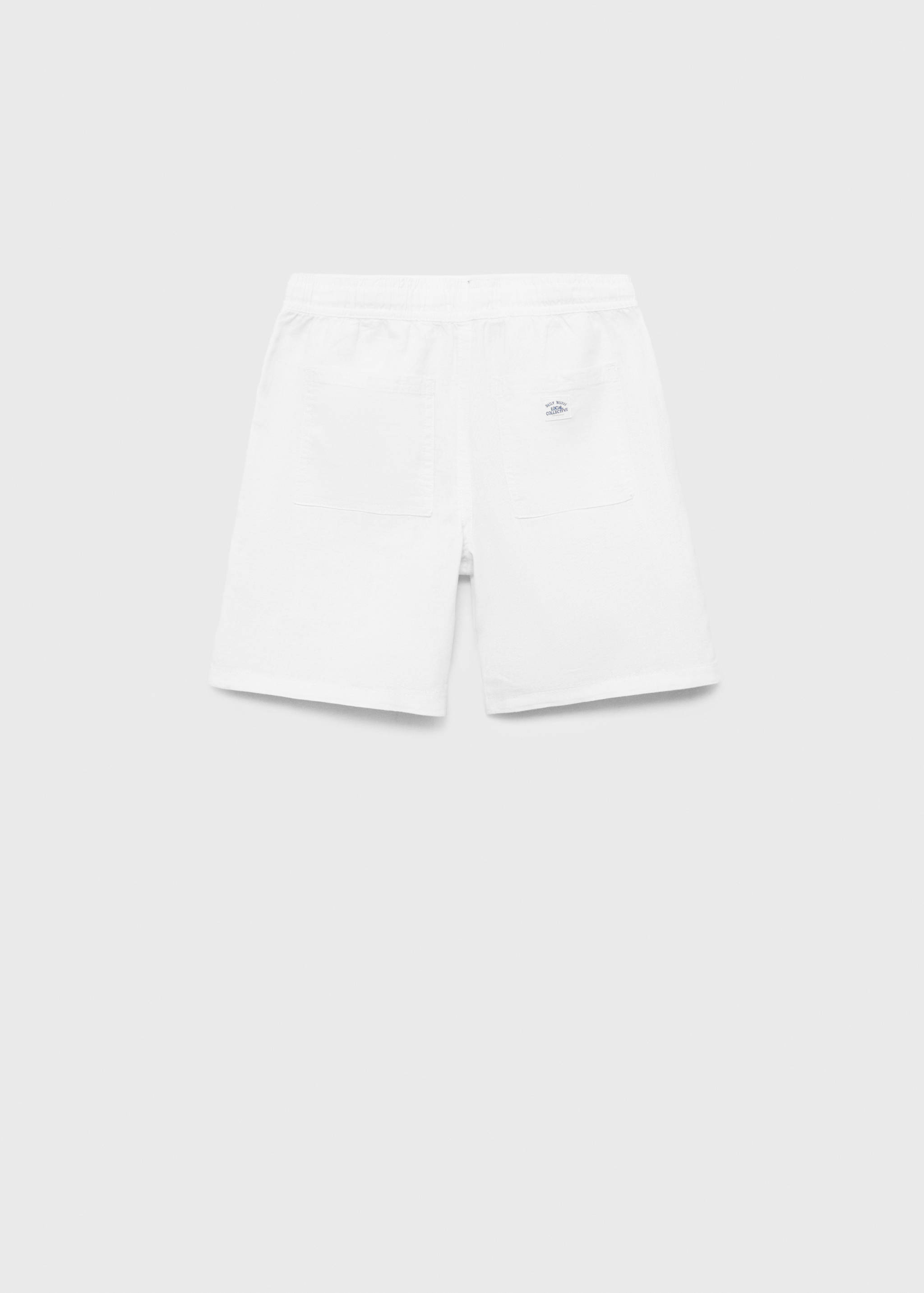 Elastic waist linen Bermuda shorts - Reverse of the article