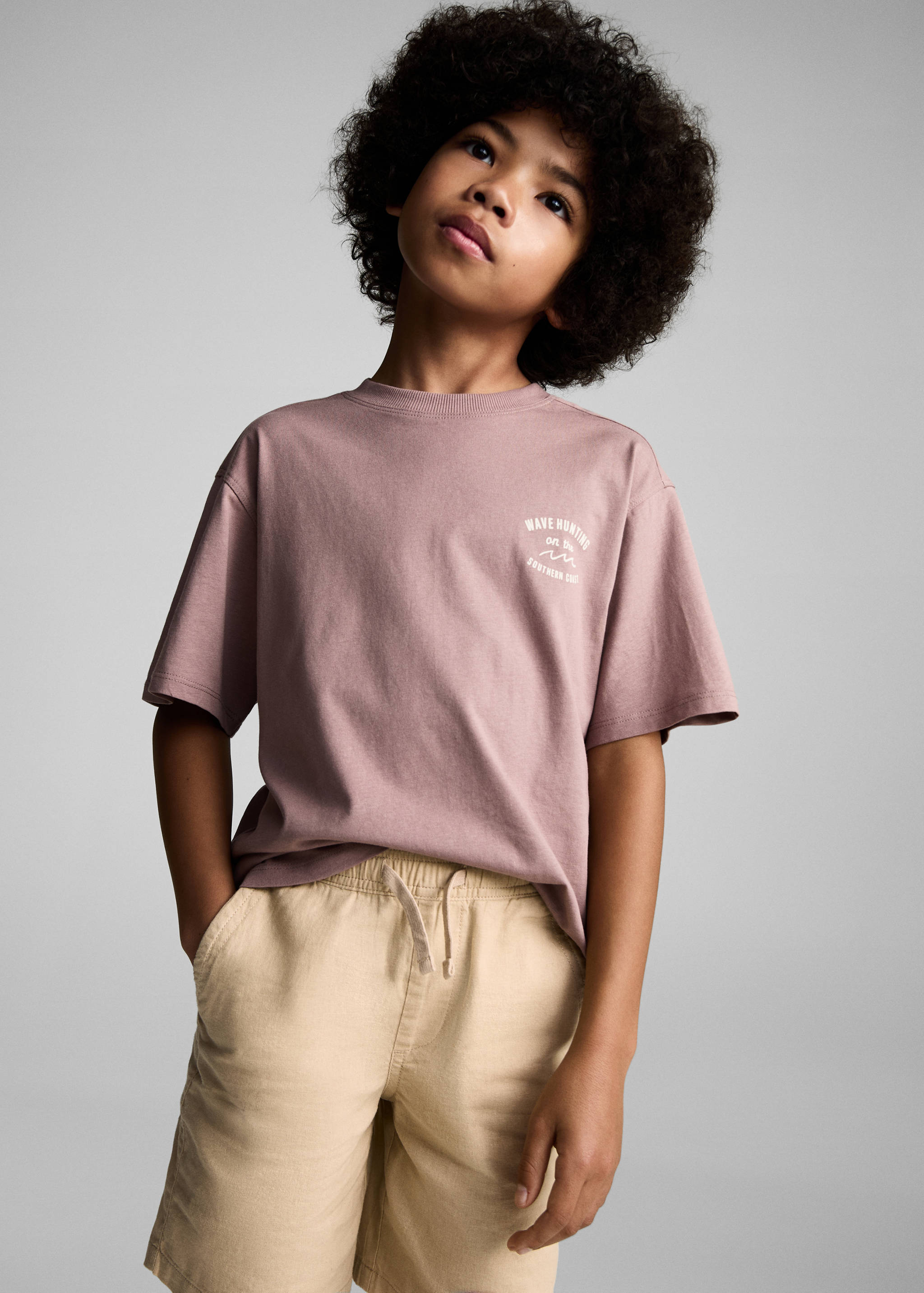 Elastic waist linen Bermuda shorts - Details of the article 1