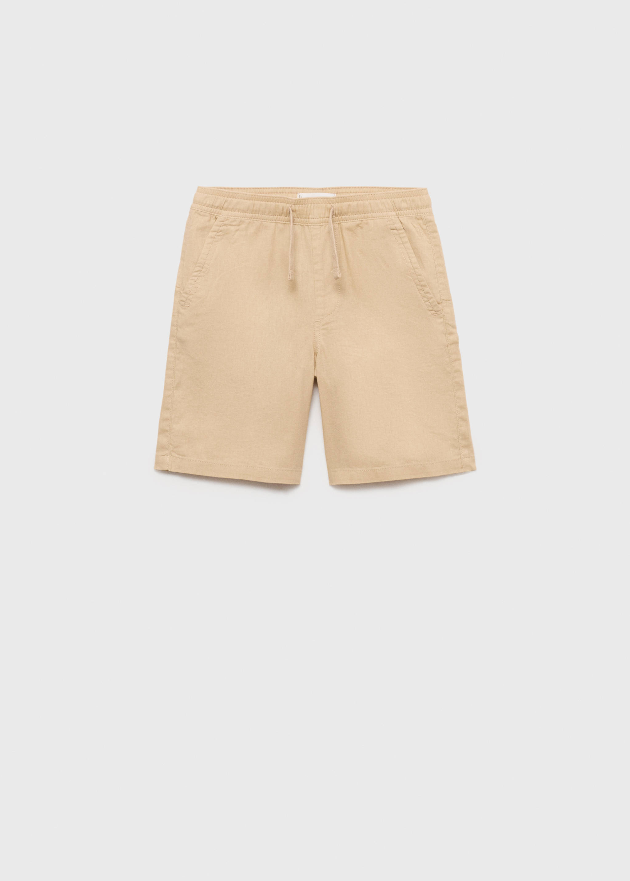 Elastic waist linen Bermuda shorts - Article without model