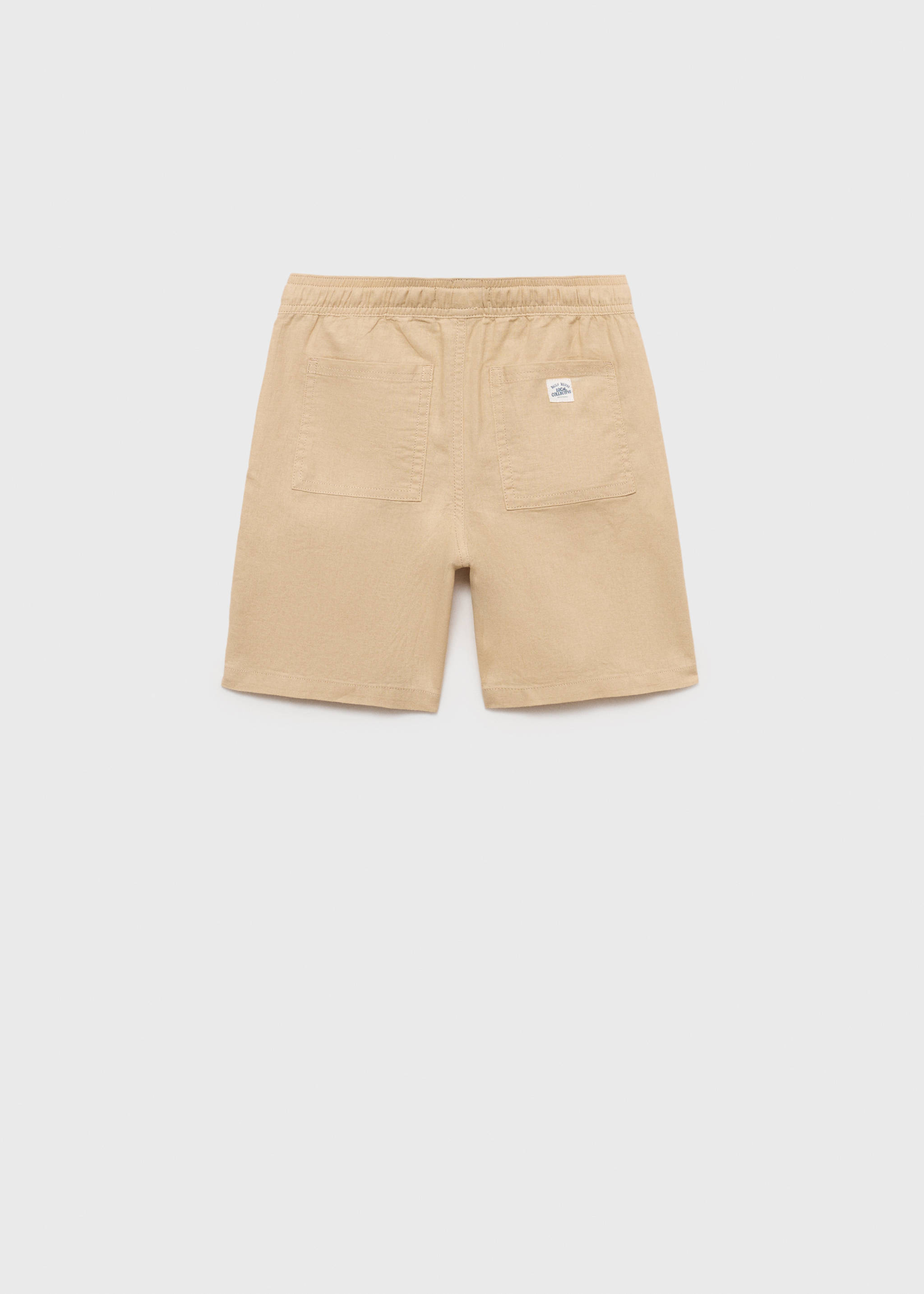 Elastic waist linen Bermuda shorts - Reverse of the article