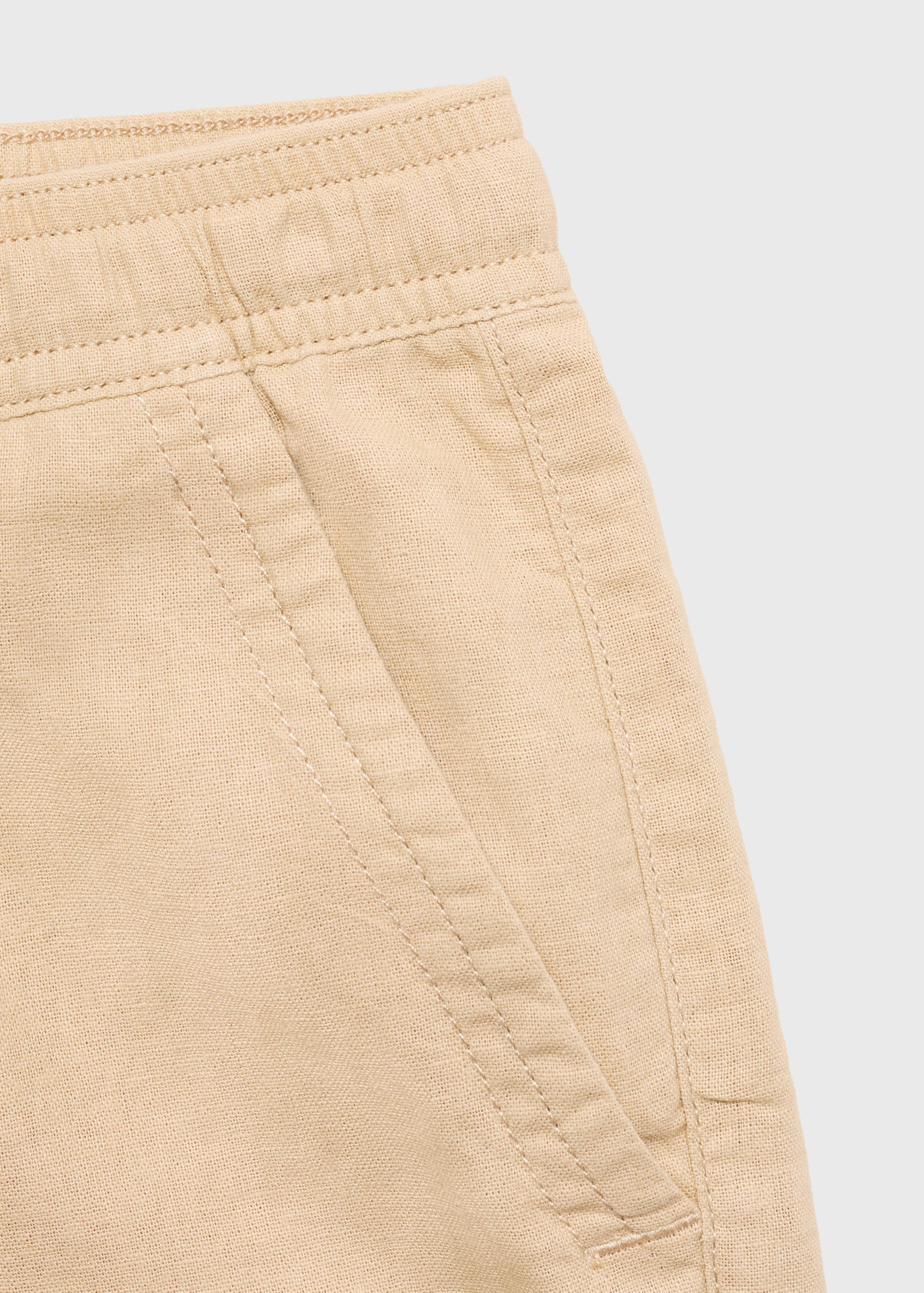 Elastic waist linen Bermuda shorts - Details of the article 0
