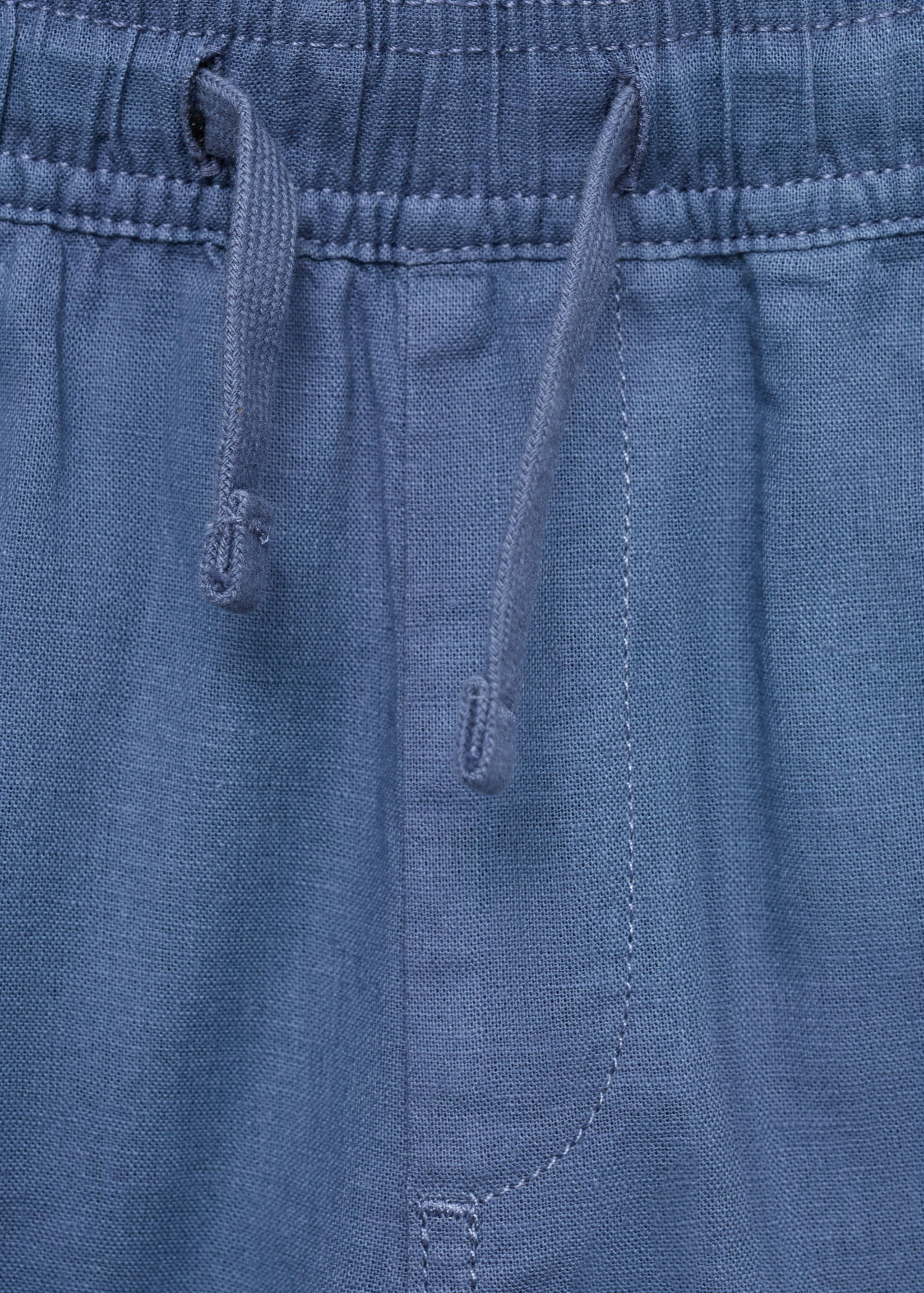 Elastic waist linen Bermuda shorts - Details of the article 8