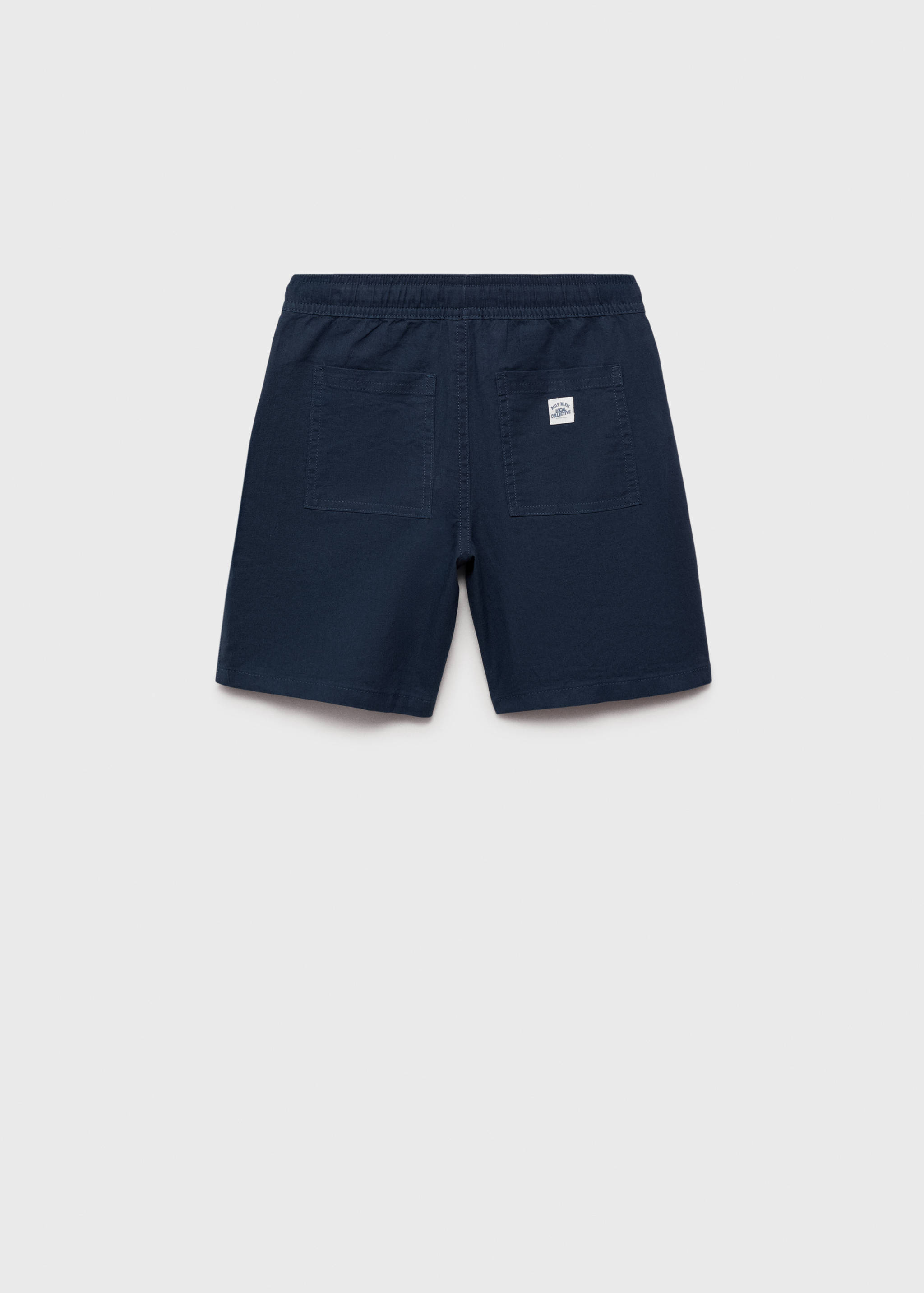 Elastic waist linen Bermuda shorts - Reverse of the article