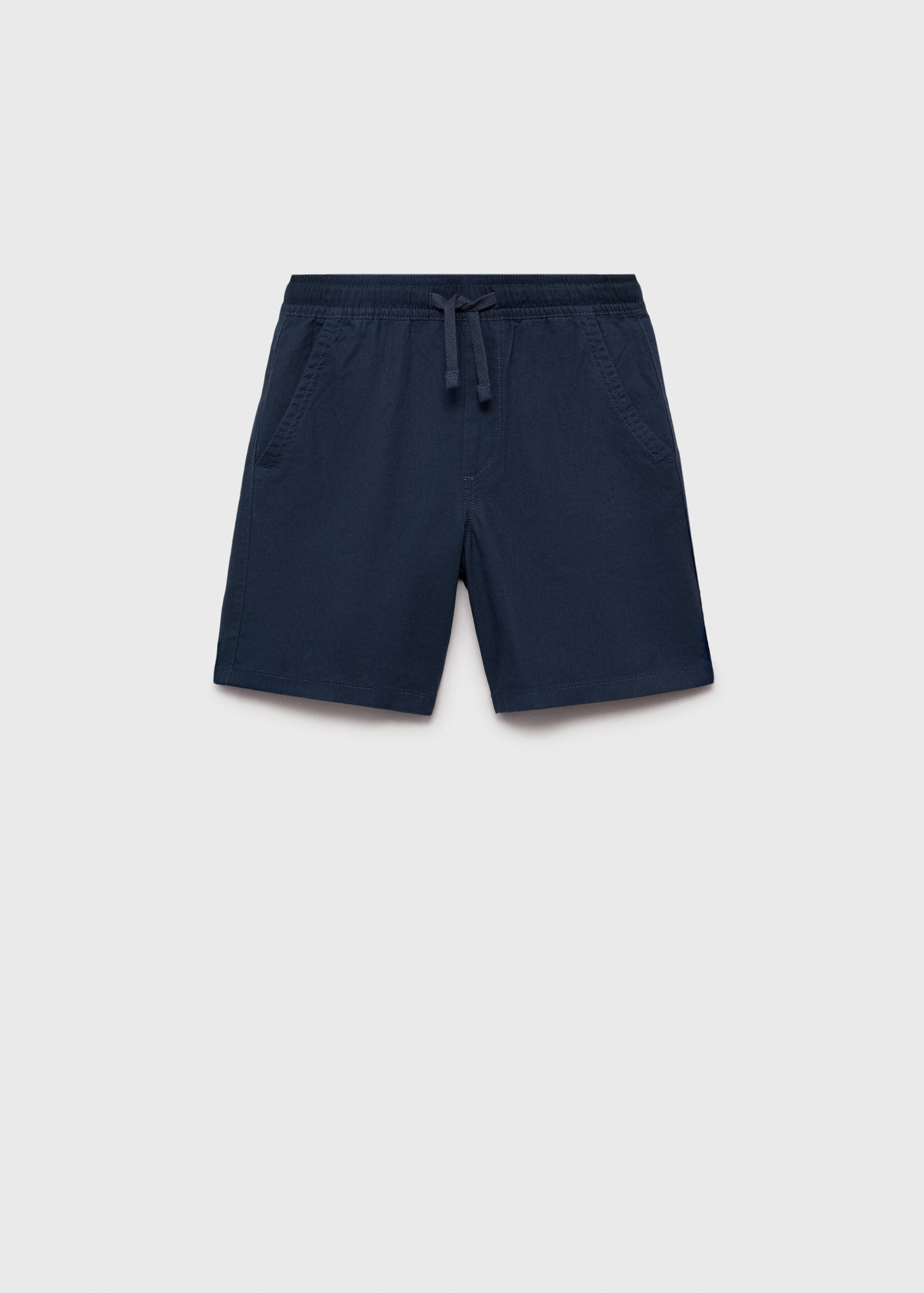 Elastic waist linen Bermuda shorts - Article without model
