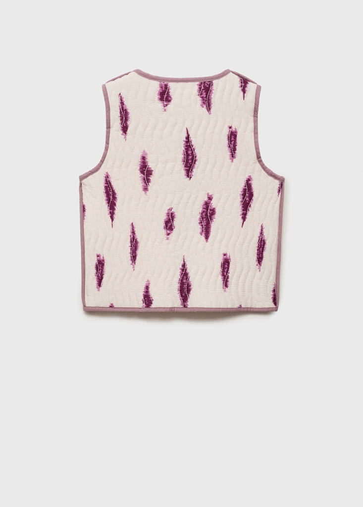 Printed quilted gilet — Pink