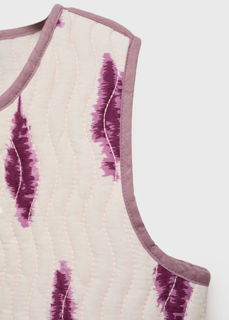 Printed quilted gilet — Pink