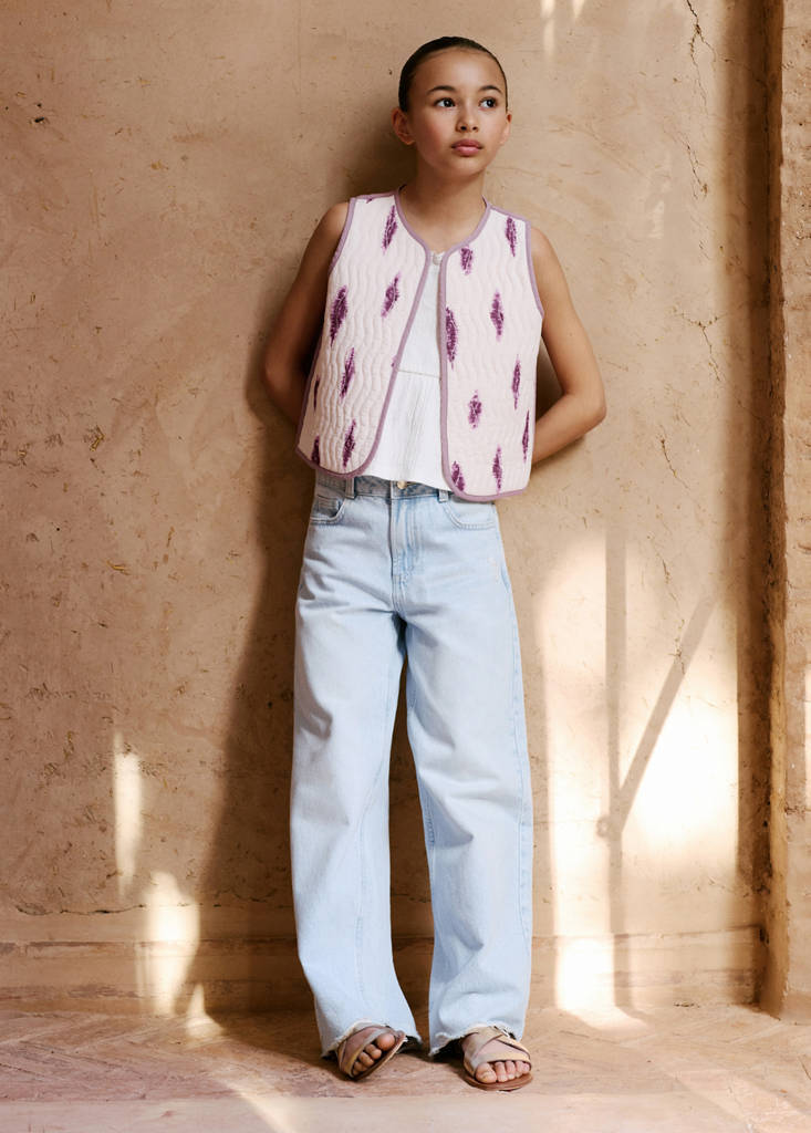 Printed quilted gilet — Pink